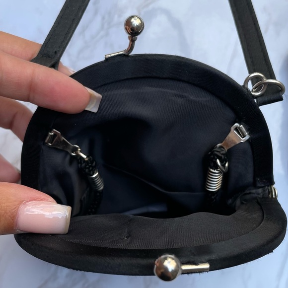 Vintage beaded handbag black mini bag - Picture 6 of 6